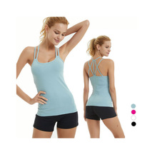 Wholesale Running Wear Strappy Racer Back Designed Gym Vest with Removable Padding Wholesale Running Vest